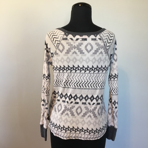 Victoria's Secret Geometric Fireside Waffle Top, XS - Picture 2 of 10